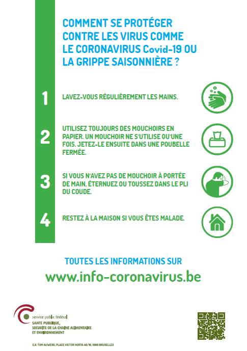 affiche 4 mesures hygiène FR