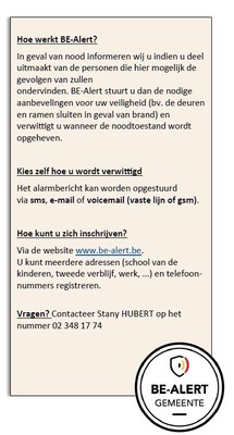 Cadre infos be alert news NL