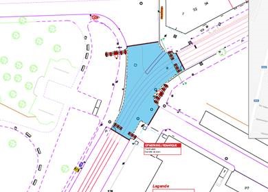 plan chaussée Bxl chantier STIB