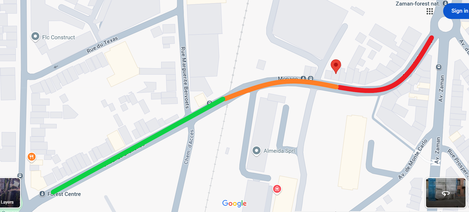 chaussée de Bruxelles - courbe Monaco