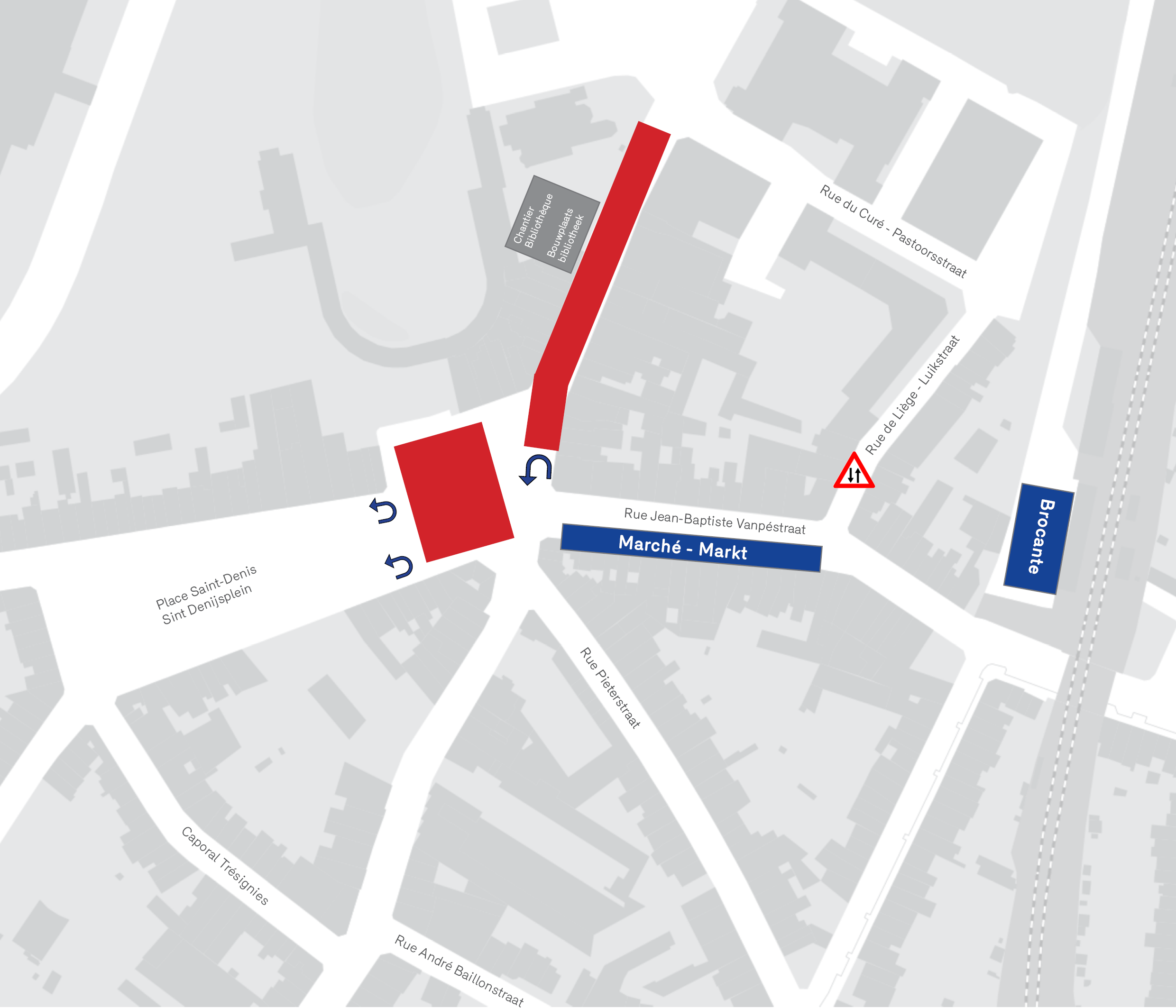 Het kruispunt van de Neerstalse Steenweg met de Vanpéstraat is afgesloten voor het verkeer van maandag 11 tot vrijdag 29 augustus.